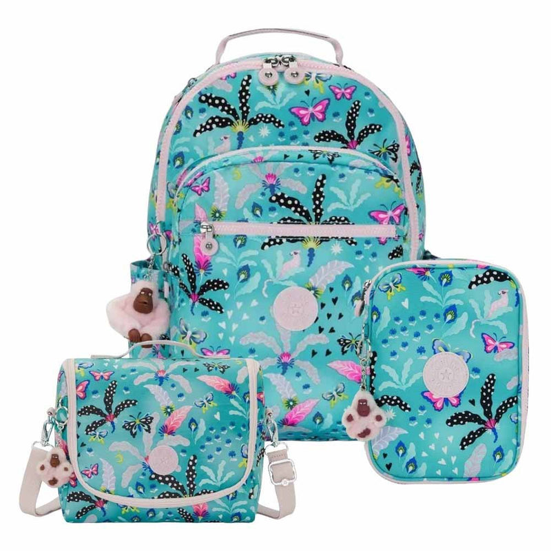 Kit Kipling Mochila, Estojo e Lancheira