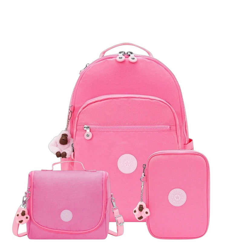 Kit Kipling Mochila, Lancheira e Estojo Glitter